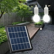 PRETXORVE Solar Lights Outdoor, 2 Pack Outdoor Garden Ip65 Led Pendant with 2Pcs 3W Power Led Bulbs Easy Install with 16.4Ft Extension Cord